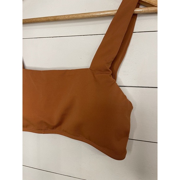 NWOT Andie Swim Barbados Top In Chestnut Twist Back Detail Square Neck XS/S - Picture 2 of 3